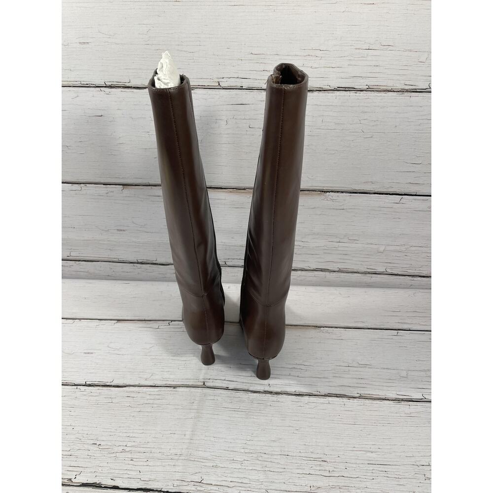 Anne Klein Boots Womens Size 9.5M Brown AKPERFEKTION Knee High Snip Toe PERF03F9 - Picture 6 of 10